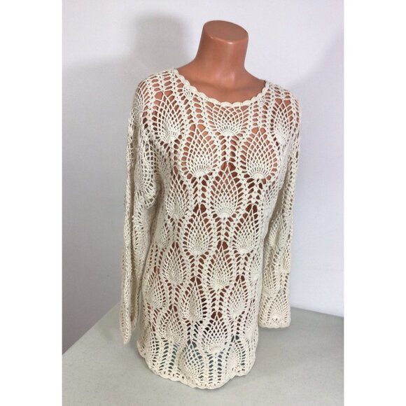 christie & jill Sweaters - Christie & Jill Sweater Boho Festival Open Knit Womens Medium